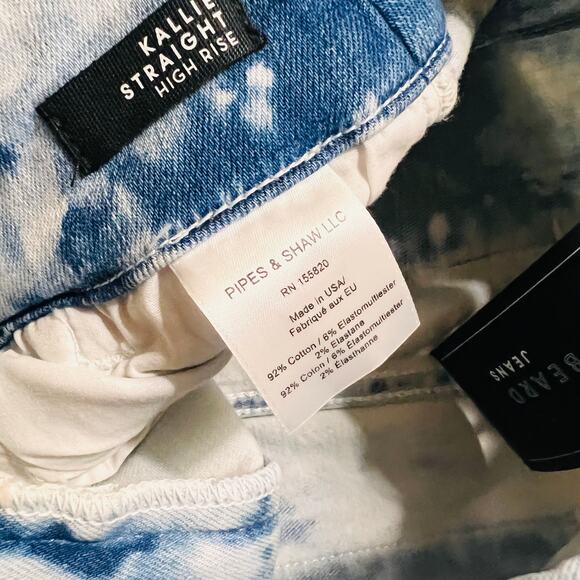 Veronica Beard Khaille Tie Dye High Rise Straight Leg Crop Jeans Size 25 NWT - Picture 8 of 14